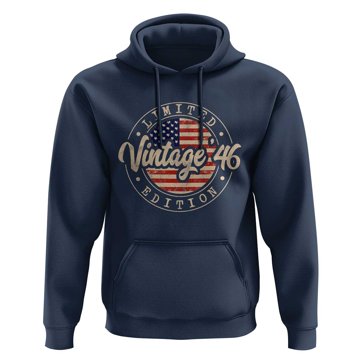 Vintage 1946 Stamp Hoodie Funny 80th Birthday USA Flag 80 Year Old Bday
