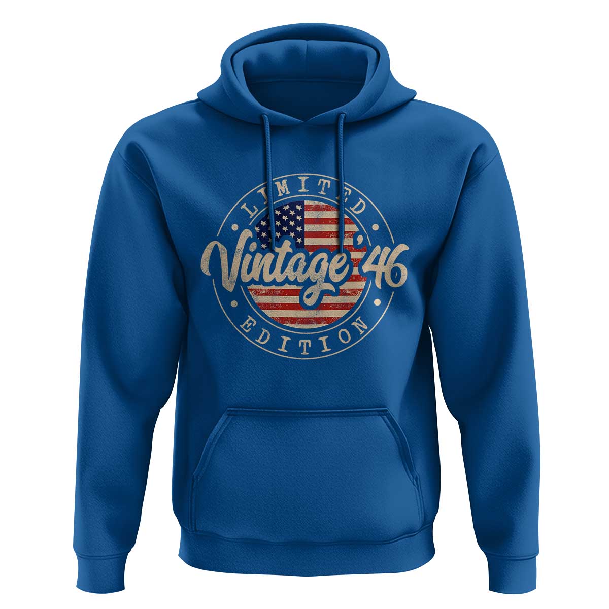 Vintage 1946 Stamp Hoodie Funny 80th Birthday USA Flag 80 Year Old Bday