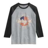 Vintage 1946 Stamp Raglan Shirt Funny 80th Birthday USA Flag 80 Year Old Bday