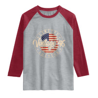 Vintage 1946 Stamp Raglan Shirt Funny 80th Birthday USA Flag 80 Year Old Bday