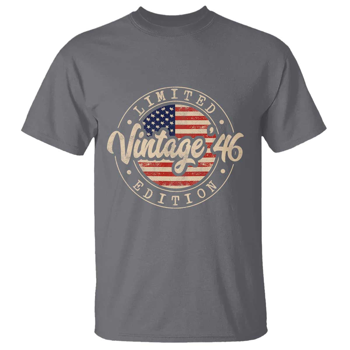 Vintage 1946 Stamp T Shirt Funny 80th Birthday USA Flag 80 Year Old Bday