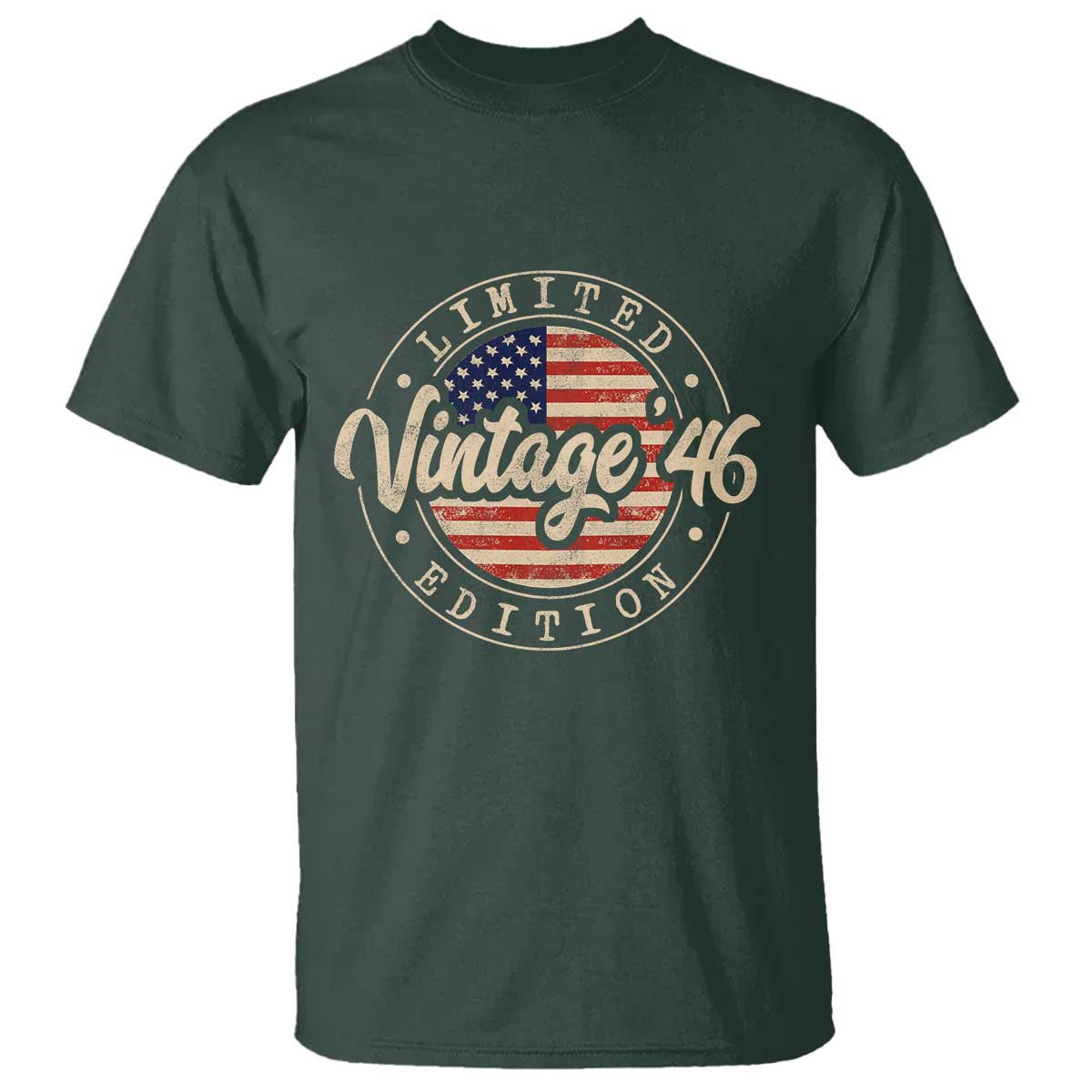 Vintage 1946 Stamp T Shirt Funny 80th Birthday USA Flag 80 Year Old Bday