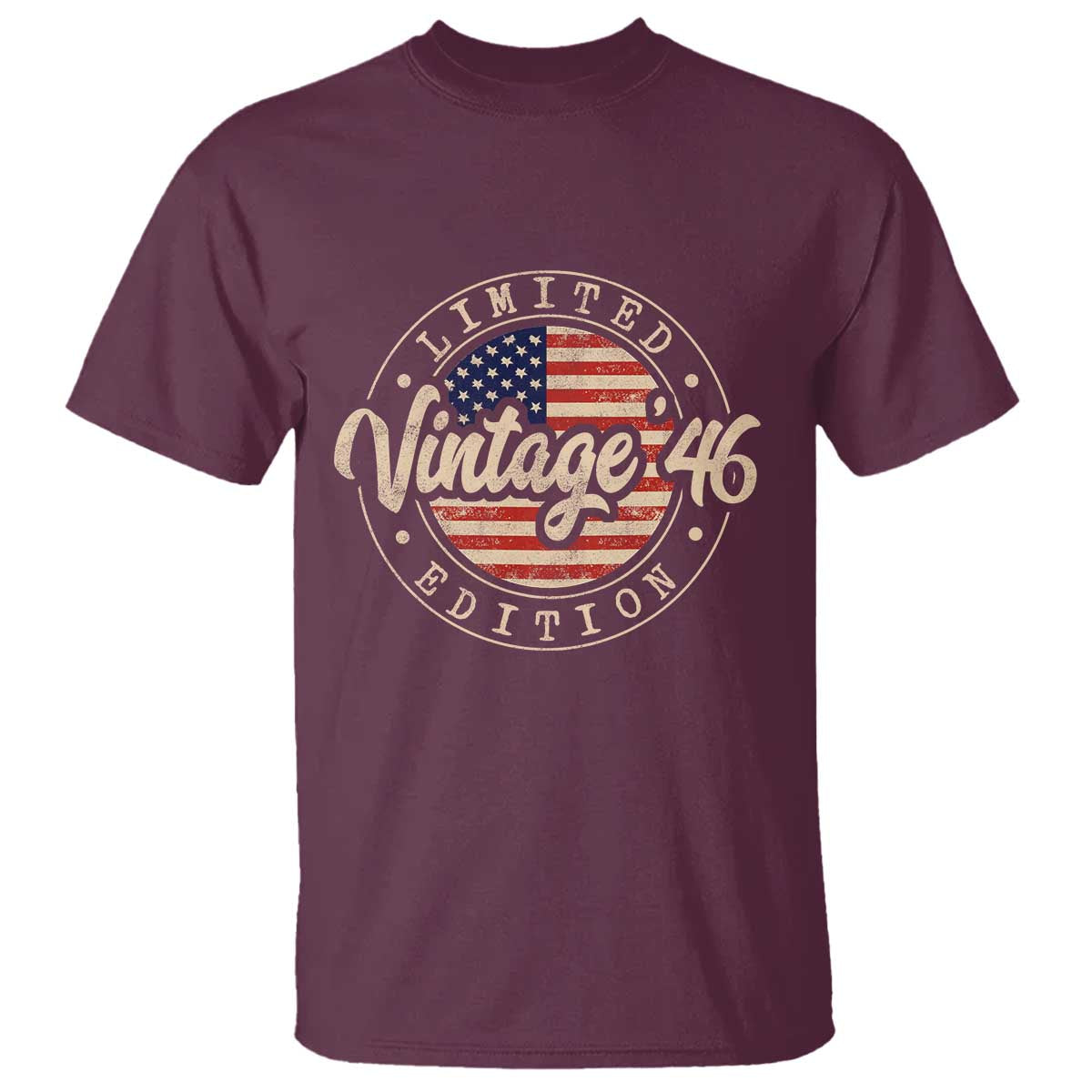 Vintage 1946 Stamp T Shirt Funny 80th Birthday USA Flag 80 Year Old Bday