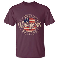 Vintage 1946 Stamp T Shirt Funny 80th Birthday USA Flag 80 Year Old Bday