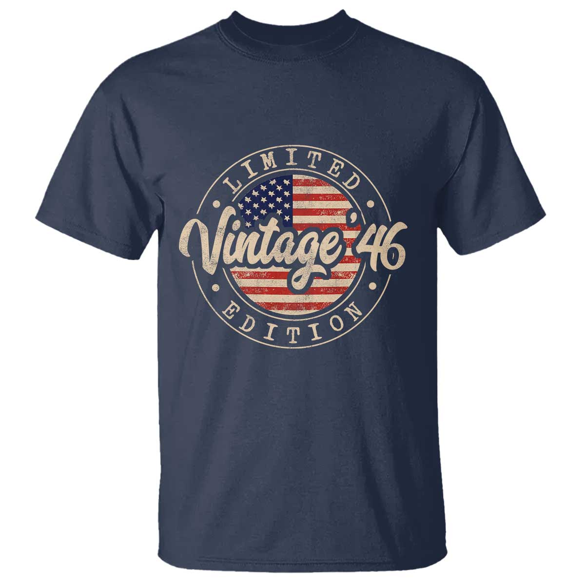 Vintage 1946 Stamp T Shirt Funny 80th Birthday USA Flag 80 Year Old Bday