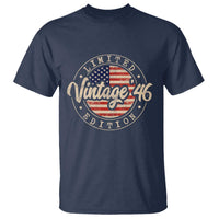Vintage 1946 Stamp T Shirt Funny 80th Birthday USA Flag 80 Year Old Bday