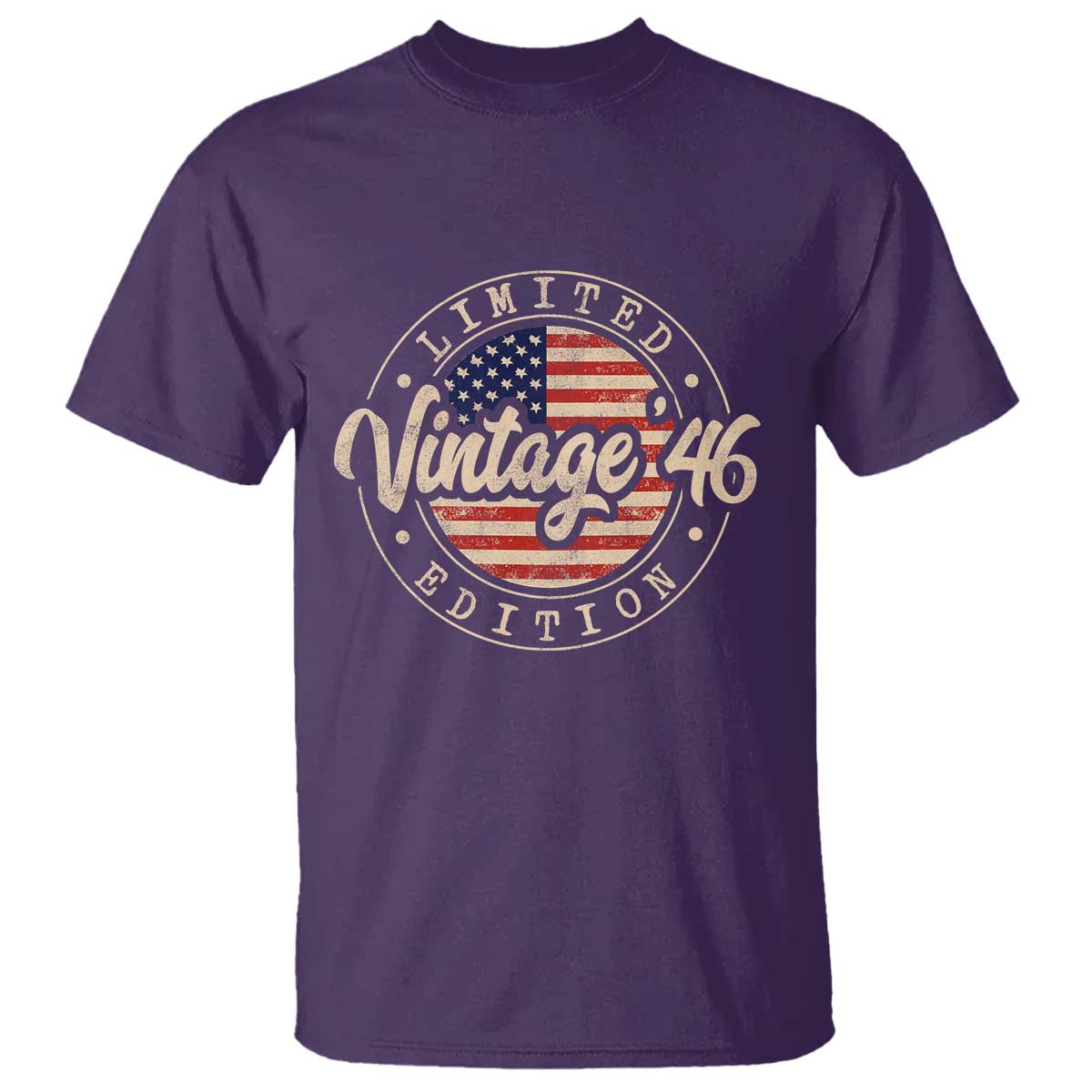 Vintage 1946 Stamp T Shirt Funny 80th Birthday USA Flag 80 Year Old Bday
