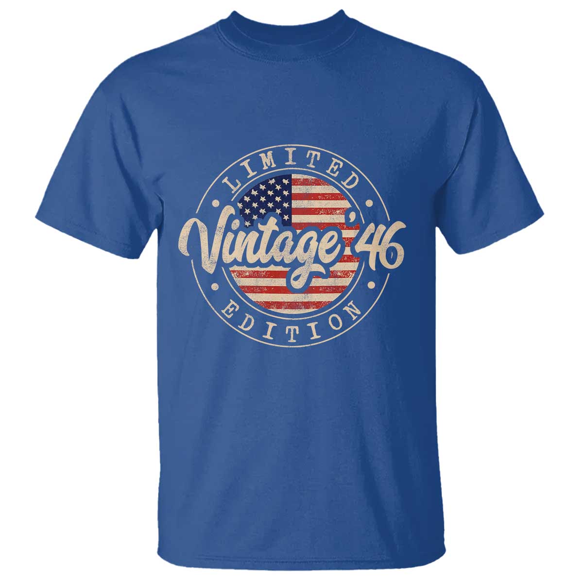 Vintage 1946 Stamp T Shirt Funny 80th Birthday USA Flag 80 Year Old Bday