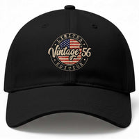 Vintage 1956 Stamp Baseball Cap Funny 70th Birthday USA Flag 70 Year Old Bday