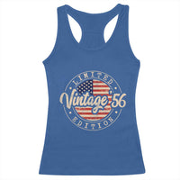 Vintage 1956 Stamp Racerback Tank Top Funny 70th Birthday USA Flag 70 Year Old Bday