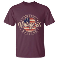 Vintage 1956 Stamp T Shirt Funny 70th Birthday USA Flag 70 Year Old Bday