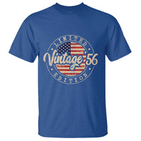 Vintage 1956 Stamp T Shirt Funny 70th Birthday USA Flag 70 Year Old Bday