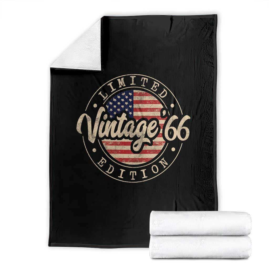 Vintage 1966 Stamp Throw Blanket Funny 60th Birthday USA Flag 60 Year Old Bday