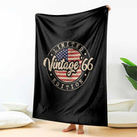 Vintage 1966 Stamp Throw Blanket Funny 60th Birthday USA Flag 60 Year Old Bday