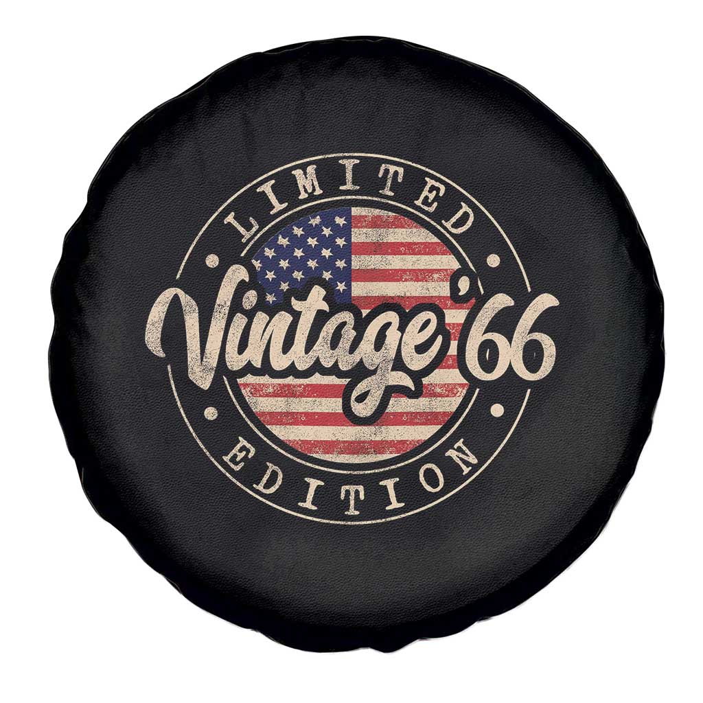 Vintage 1966 Stamp Spare Tire Cover Funny 60th Birthday USA Flag 60 Year Old Bday