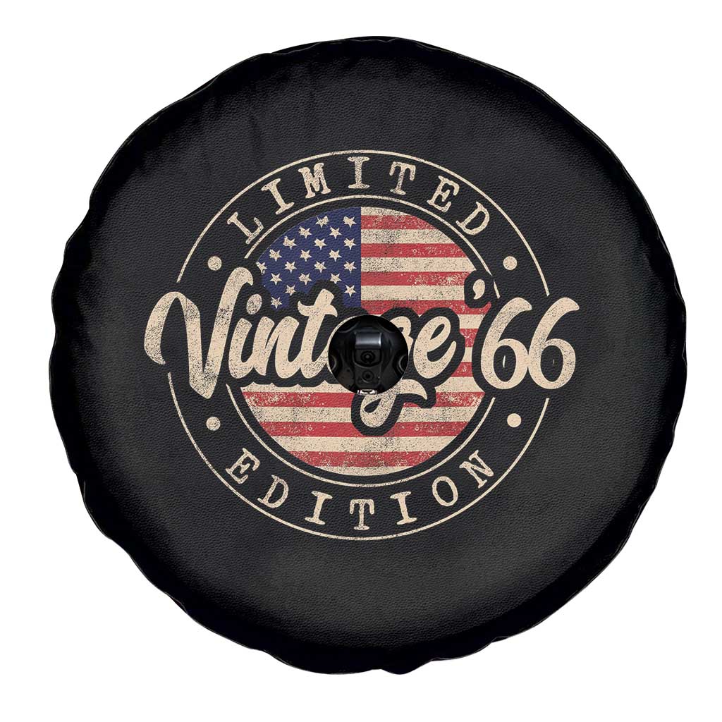 Vintage 1966 Stamp Spare Tire Cover Funny 60th Birthday USA Flag 60 Year Old Bday