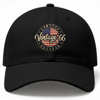 Vintage 1966 Stamp Baseball Cap Funny 60th Birthday USA Flag 60 Year Old Bday