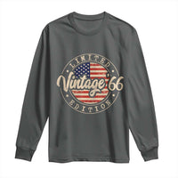 Vintage 1966 Stamp Long Sleeve Shirt Funny 60th Birthday USA Flag 60 Year Old Bday