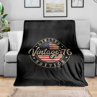 Vintage 1976 Stamp Throw Blanket Funny 50th Birthday USA Flag 50 Year Old Bday