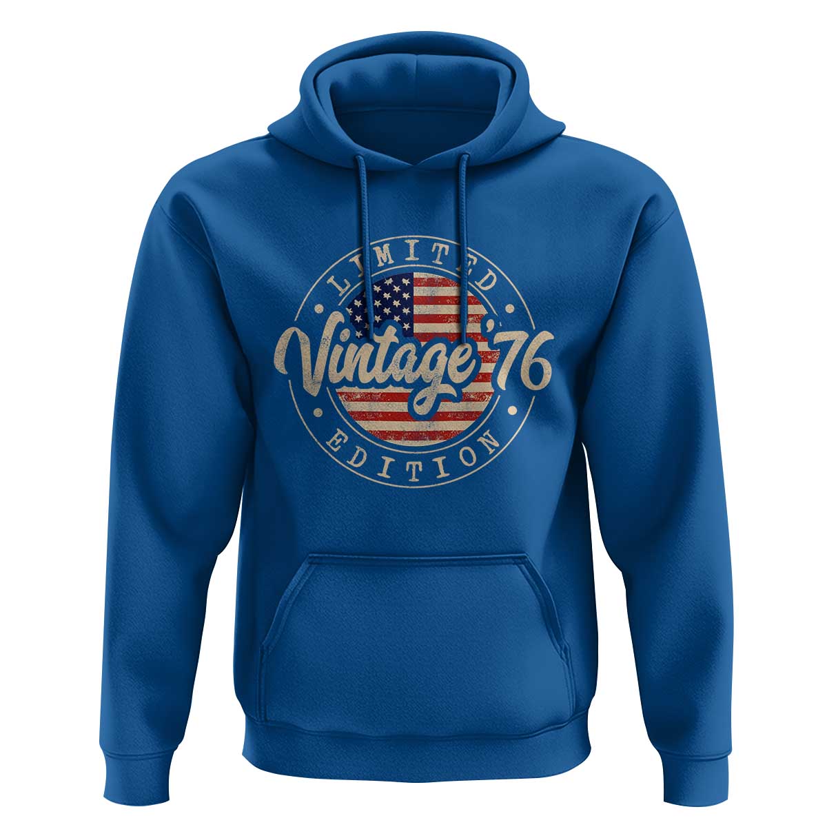 Vintage 1976 Stamp Hoodie Funny 50th Birthday USA Flag 50 Year Old Bday