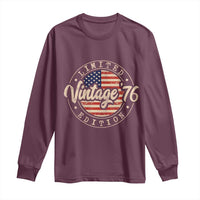 Vintage 1976 Stamp Long Sleeve Shirt Funny 50th Birthday USA Flag 50 Year Old Bday