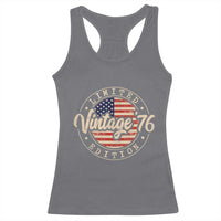 Vintage 1976 Stamp Racerback Tank Top Funny 50th Birthday USA Flag 50 Year Old Bday