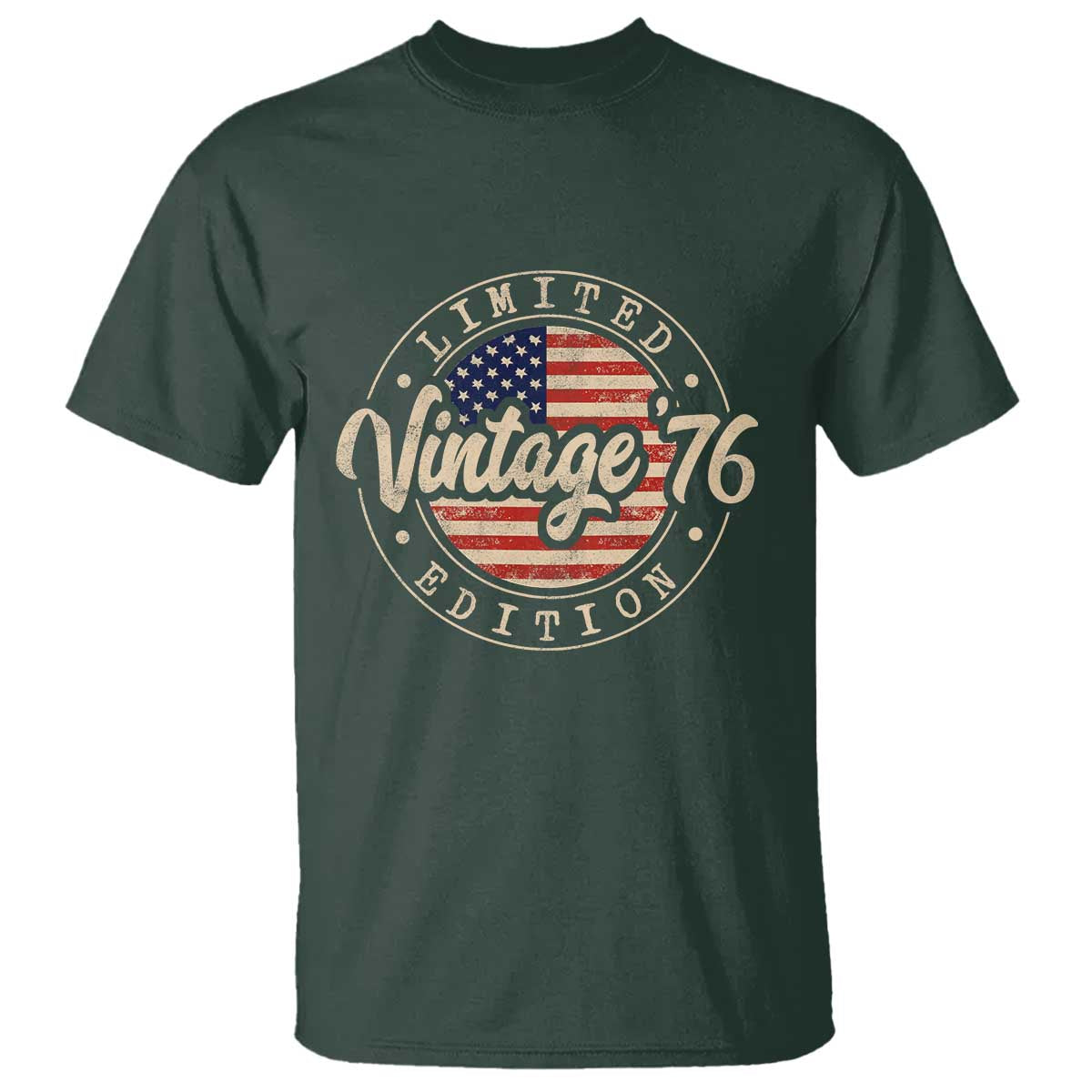 Vintage 1976 Stamp T Shirt Funny 50th Birthday USA Flag 50 Year Old Bday