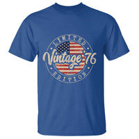 Vintage 1976 Stamp T Shirt Funny 50th Birthday USA Flag 50 Year Old Bday
