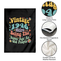 Funny 80th Birthday Garden Flag Retro Groovy 1946 Weird Being The Same Age As Old People