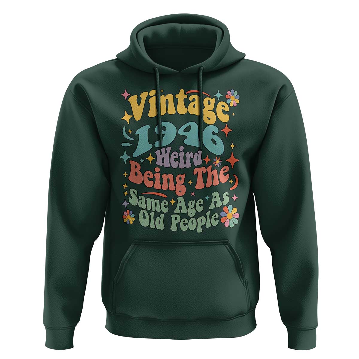 Funny 80th Birthday Hoodie Retro Groovy 1946 Weird Being The Same Age As Old People