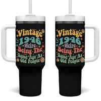 Funny 80th Birthday Tumbler With Handle Retro Groovy 1946 Weird Being The Same Age As Old People
