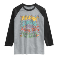 Funny 70th Birthday Raglan Shirt Retro Groovy 1956 Weird Being The Same Age As Old People