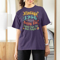 Funny 70th Birthday T Shirt For Women Retro Groovy 1956 Weird Being The Same Age As Old People