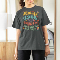 Funny 60th Birthday T Shirt For Women Retro Groovy 1966 Weird Being The Same Age As Old People