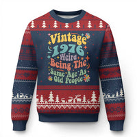 Funny 50th Birthday Ugly Christmas Sweater Retro Groovy 1976 Weird Being The Same Age As Old People