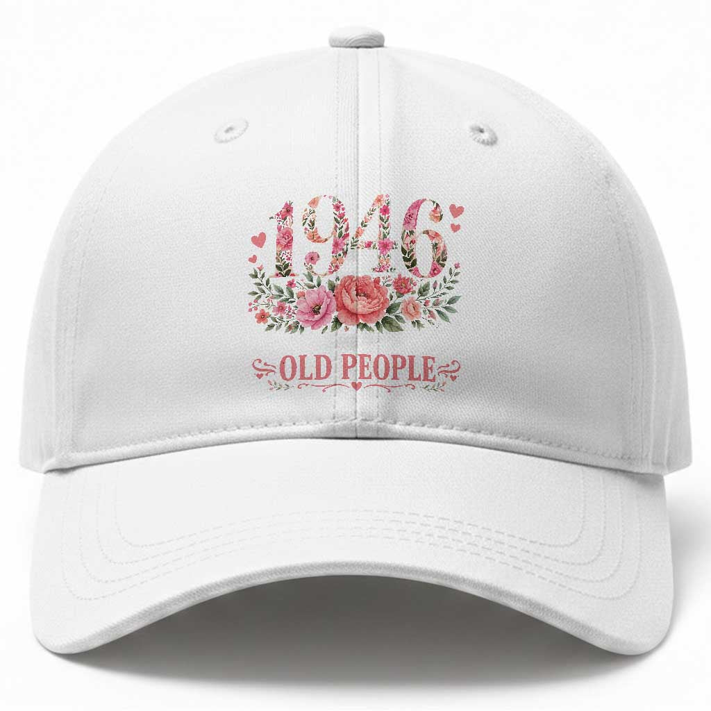 80th Birthday Gifts For Her Baseball Cap Floral 1946 Weird Being The Same Age As Old People