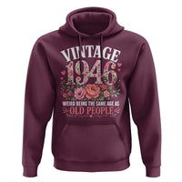 80th Birthday Gifts For Her Hoodie Floral 1946 Weird Being The Same Age As Old People