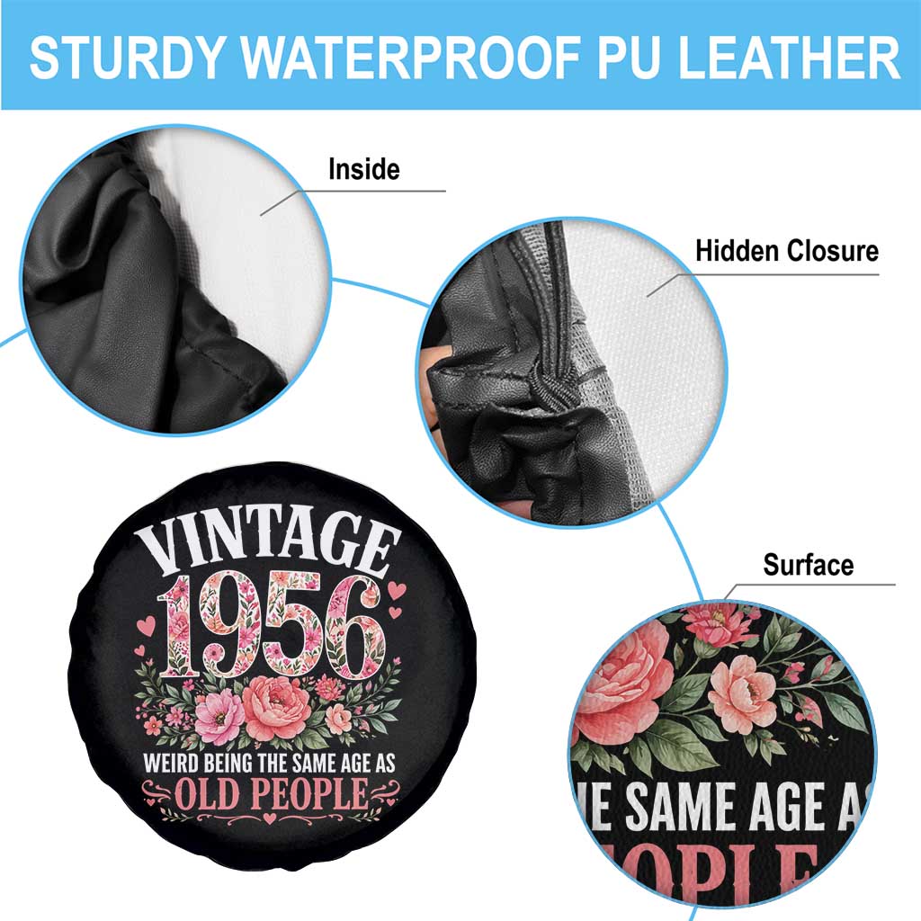 70th Birthday Gifts For Her Spare Tire Cover Floral 1956 Weird Being The Same Age As Old People