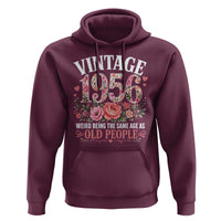 70th Birthday Gifts For Her Hoodie Floral 1956 Weird Being The Same Age As Old People