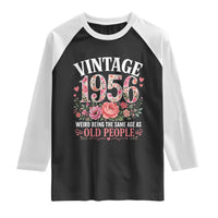 70th Birthday Gifts For Her Raglan Shirt Floral 1956 Weird Being The Same Age As Old People