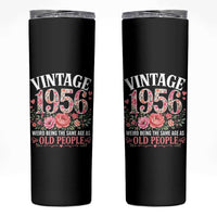 70th Birthday Gifts For Her Skinny Tumbler Floral 1956 Weird Being The Same Age As Old People
