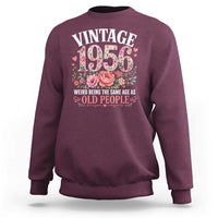 70th Birthday Gifts For Her Sweatshirt Floral 1956 Weird Being The Same Age As Old People