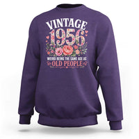 70th Birthday Gifts For Her Sweatshirt Floral 1956 Weird Being The Same Age As Old People