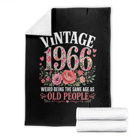60th Birthday Gifts For Her Throw Blanket Floral 1966 Weird Being The Same Age As Old People