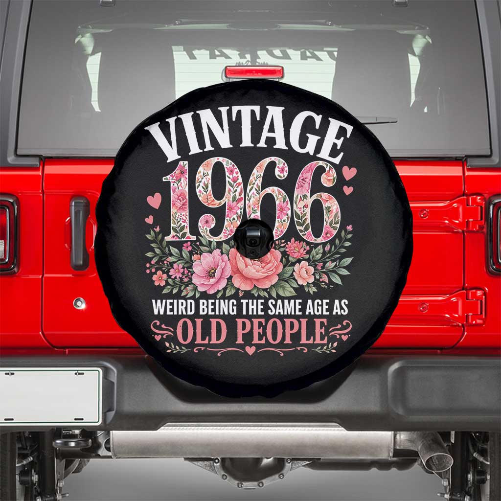 60th Birthday Gifts For Her Spare Tire Cover Floral 1966 Weird Being The Same Age As Old People