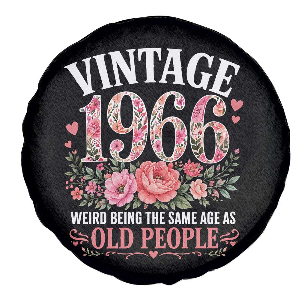 60th Birthday Gifts For Her Spare Tire Cover Floral 1966 Weird Being The Same Age As Old People