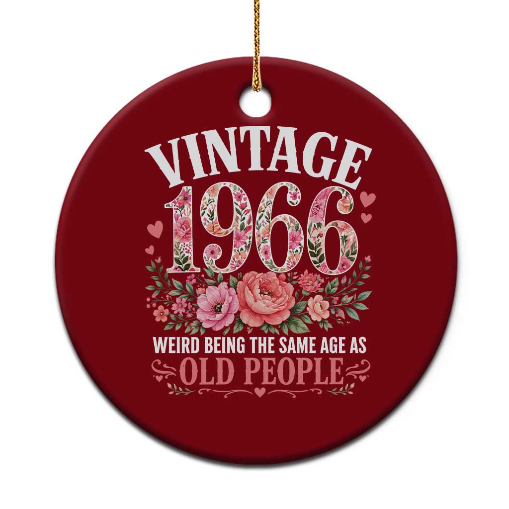 60th Birthday Gifts For Her Ceramic Ornament Floral 1966 Weird Being The Same Age As Old People