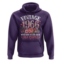 60th Birthday Gifts For Her Hoodie Floral 1966 Weird Being The Same Age As Old People