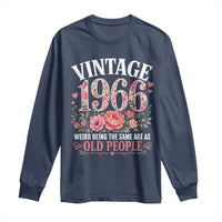 60th Birthday Gifts For Her Long Sleeve Shirt Floral 1966 Weird Being The Same Age As Old People