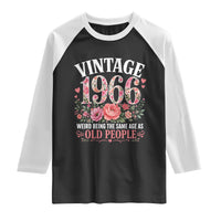 60th Birthday Gifts For Her Raglan Shirt Floral 1966 Weird Being The Same Age As Old People